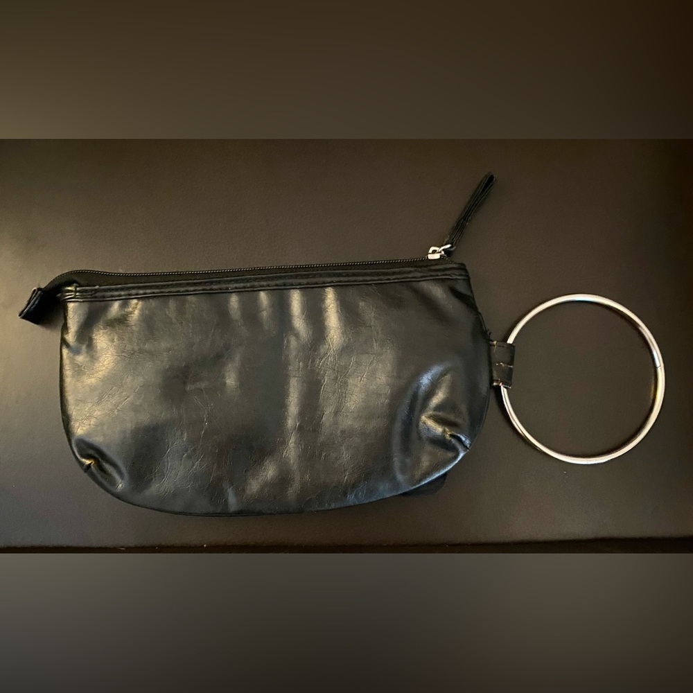 Black Wristlet with Rhinestones & Ruffles - Picture 2 of 5